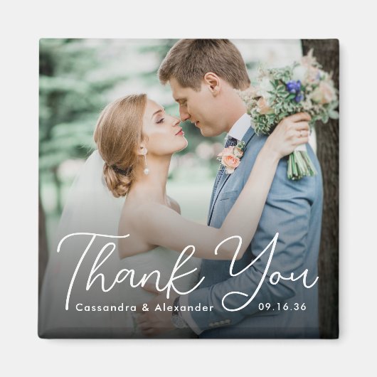 Moderne kursive Hochzeitsfotografie in Fettschrift Magnet (Vorne)