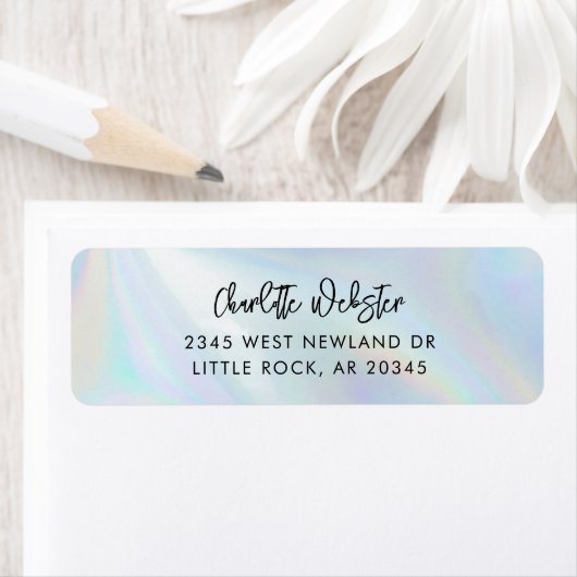 Moderne kursive Script-Iridescent-Rücksendeadresse (Insitu)