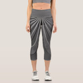 Moderne Kurven, Linienmuster, Grafitfarbe Capri Leggings (Vorderseite)
