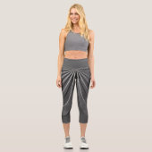Moderne Kurven, Linienmuster, Grafitfarbe Capri Leggings (Vorderseite)