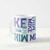 Moderne kurze 4-Buchstaben-Name-Typografie  Kaffeetasse (Vorderseite Links)