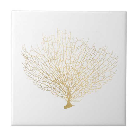 Moderne Küste Gold Sea Fan Coral Fliese (Vorderseite)