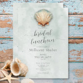 Moderne Küste Seashell Aqua Bridal Luncheon Einladung