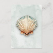 Moderne Küste Seashell Aqua Hochzeitsempfang Begleitkarte (Rückseite)