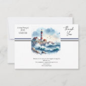 Moderne Küstenbeerdigung Dankeskarte (Vorderseite)