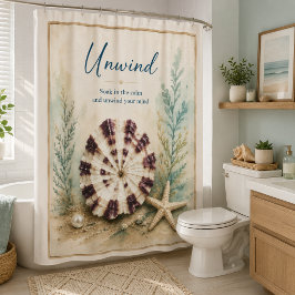 Moderne Küstenentspannung Muschel-Duschvorhang Duschvorhang