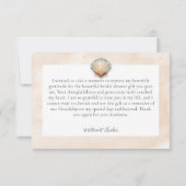 Moderne Küstenhochzeit Seashell Sand Wedding Dankeskarte (Rückseite)