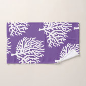 Moderne Küstenkorallen und Lila Weißmeerkorallen Badhandtuch Set (Handtuch)