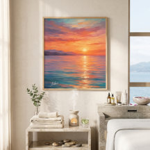 Moderne Küstenlandschaft Sonnenuntergang über der
