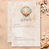 Moderne Küstenseashell-Sand-Hochzeiten Details Begleitkarte
