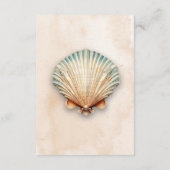 Moderne Küstenseashell-Sand-Hochzeiten Details Begleitkarte (Rückseite)