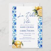 Moderne La Dolce Vita Italia Lemon Wedding Einladung (Vorderseite)
