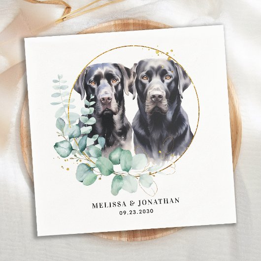 Moderne Labrador Retriever Custom Pet Dog Wedding Serviette
