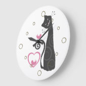 Moderne, lächelnde Cat Wall Uhr (Winkel)