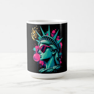 Moderne Lady Liberty Pop Art - Herz-Sonnenbrille Kaffeetasse