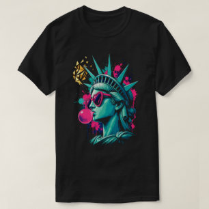 Moderne Lady Liberty Pop Art - Herz-Sonnenbrille T-Shirt