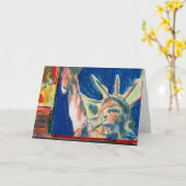 Moderne Lady Liberty Wasserfarbe Farbige Postkarte (Gelbe Blume)