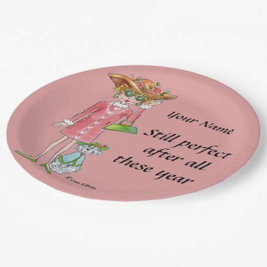 Moderne Lady "Still Perfect" raffinierter Geschmac Pappteller (Schrägansicht)