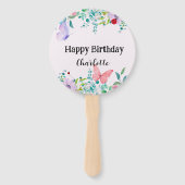 Moderne Ladybug Butterfly farbige Blume Geburtstag Fächer (Vorderseite)