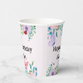 Moderne Ladybug Butterfly farbige Blume Geburtstag Pappbecher (Rechts)