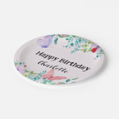 Moderne Ladybug Butterfly farbige Blume Geburtstag Pappteller (Schrägansicht)