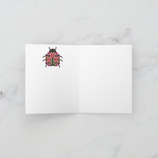 Moderne Ladybug Quilt Pattern Mitteilungskarten (Innenseite)