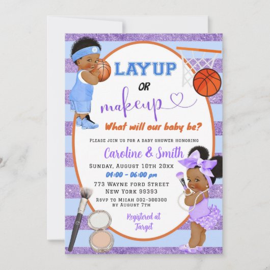 Moderne Lagen oder Makeup Gender-Aufdeckung Einladung (Vorderseite)