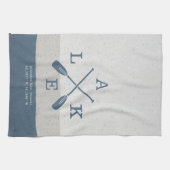 Moderne Lake House Custom Coordinates Geschirrtuch (Horizontal)