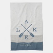 Moderne Lake House Custom Coordinates Geschirrtuch (Vertikal)