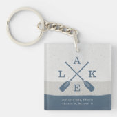 Moderne Lake House Custom Coordinates Schlüsselanhänger (Vorderseite)
