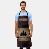 Moderne Länderfamilie Kabine im Koch Holzleiter Schürze (Getragen)