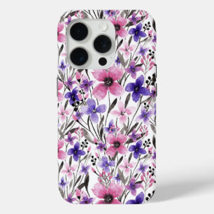 Moderne Landrosa Lila Blumenfarbe Case-Mate iPhone Hülle