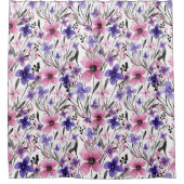 Moderne Landrosa Lila Blumenfarbe Duschvorhang (Vorderseite)