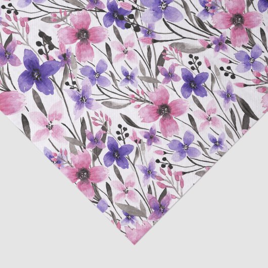 Moderne Landrosa Lila Blumenfarbe Seidenpapier (Ausschnitt)