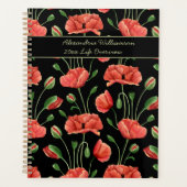 Moderne Landrote Mohnblumen Planer (Vorderseite)