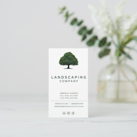 Moderne Landscaping Business Card Visitenkarte (Stehend Vorderseite)