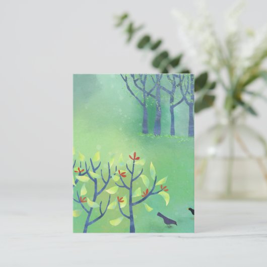 Moderne Landschaft Grün Postkarte (Stehend Vorderseite)