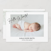 Moderne Landschaft Kalligrafie Geburtsankündigung Einladung (Vorne/Hinten)