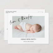 Moderne Landschaft Kalligrafie Geburtsankündigung Postkarte (Vorne/Hinten)