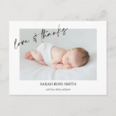 Moderne Landschaft Kalligrafie Geburtsankündigung Postkarte (Vorderseite)