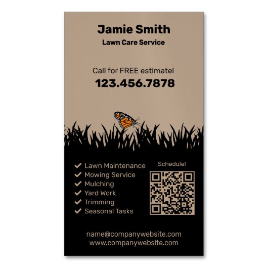 Moderne Landschaften - Pflege der Rasenflächen Magnetische Visitenkarte (Vorderseite Vertikal)