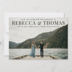 Moderne Landschaftsfoto-Hochzeit Save the Date