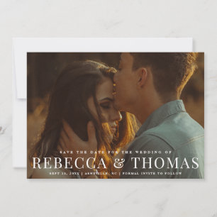 Moderne Landschaftsfoto-Hochzeit Termin vormerken Save The Date