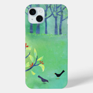 Moderne Landschaftsvögel und Bäume Case-Mate iPhone Hülle