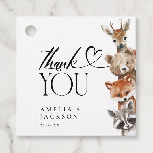 Moderne Landtiere Vielen Dank Geschenkanhänger (Vorderseite)