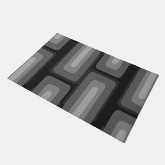 Moderne, lange Rechtecke, dunkelgrau Fußmatte (Schrägansicht)
