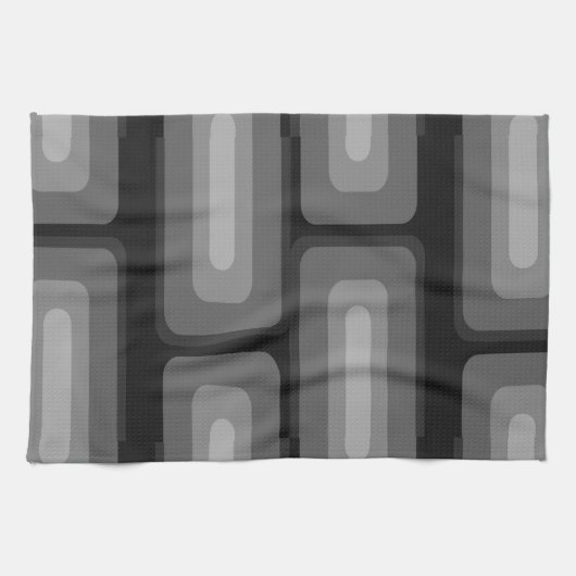 Moderne, lange Rechtecke, dunkelgrau Geschirrtuch (Horizontal)
