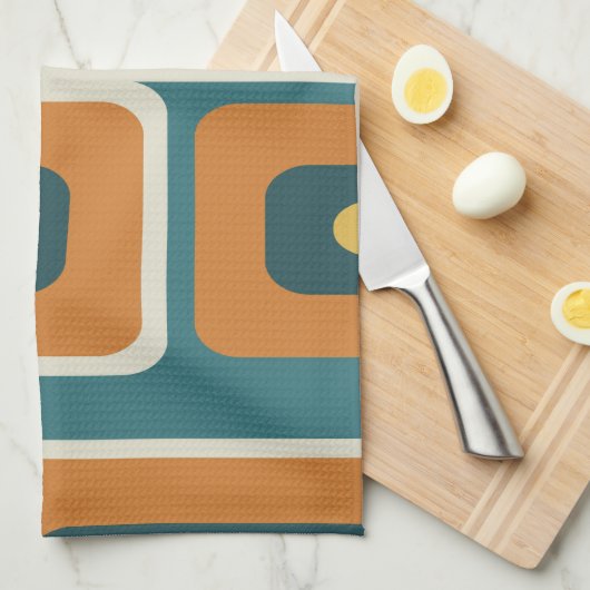 Moderne, lange Rechtecke, farbig 1. Jahrhundert Geschirrtuch (Viertel Falte)