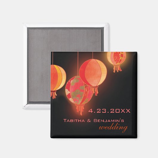 Moderne Lanterns Wedding speichern das Datum Magnet (Vorderseite/Rückseite)