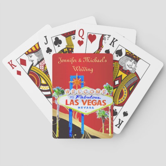 Moderne Las Vegas Wedding Spielkarten (Rückseite)